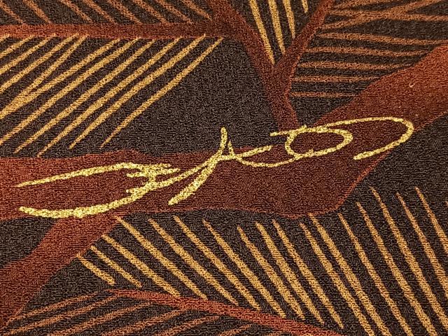 平和屋着物●ファッションデザイナー HIROKO KOSHINO コシノヒロコ 訪問着 駒刺繍 群れ鶴浜松文 金彩 正絹 逸品 AABI0542ph