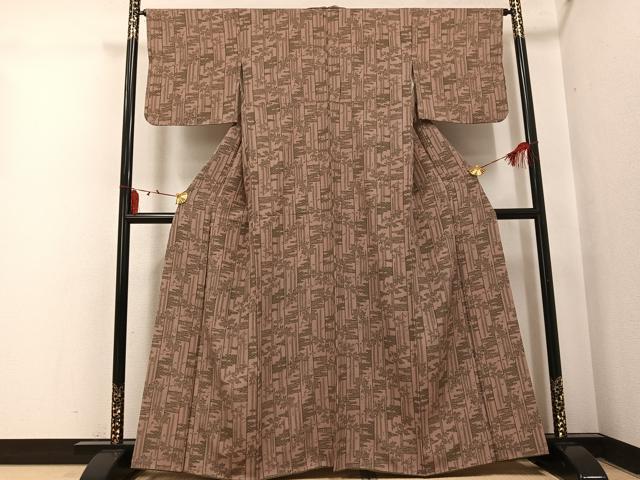 平和屋着物●上質な小紋 作家物 渡辺幸男 草花青海波 正絹 逸品 AABI0547ph