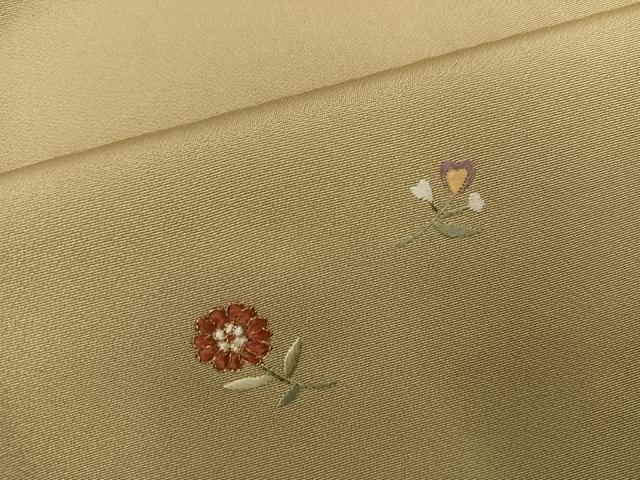 平和屋着物●訪問着 駒刺繍 草花文 暈し染め 金銀彩 正絹 逸品 AABI0548ph