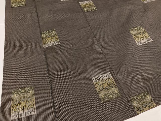 平和屋着物●本場大島紬 一元7マルキ 総絣 色紙花文 正絹 逸品 AABI0557ph