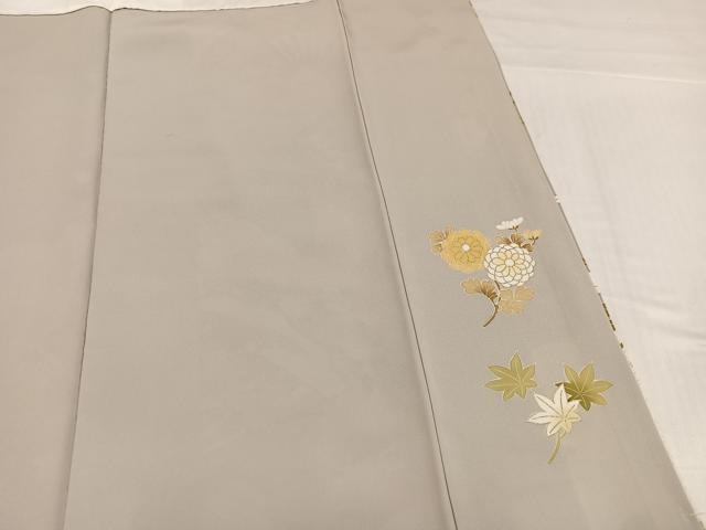 平和屋着物●訪問着 友禅 駒刺繍 扇面花文 暈し染め 金彩 正絹 逸品 未使用 AABI0567ph