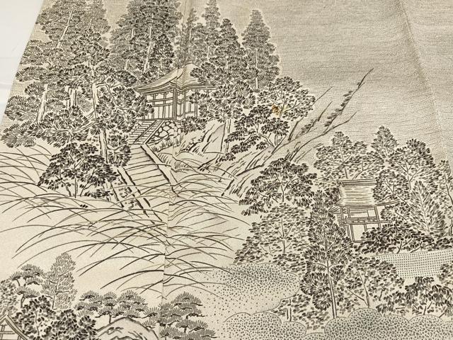 平和屋着物●伝統工芸伝承者 木村正明 訪問着 風景草木文 さが美扱い 正絹 逸品 AABI0572ph
