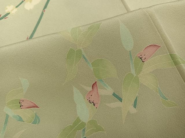 平和屋着物●本加賀友禅作家 和田外美子 訪問着 枝花文 正絹 逸品 AABI0574ph