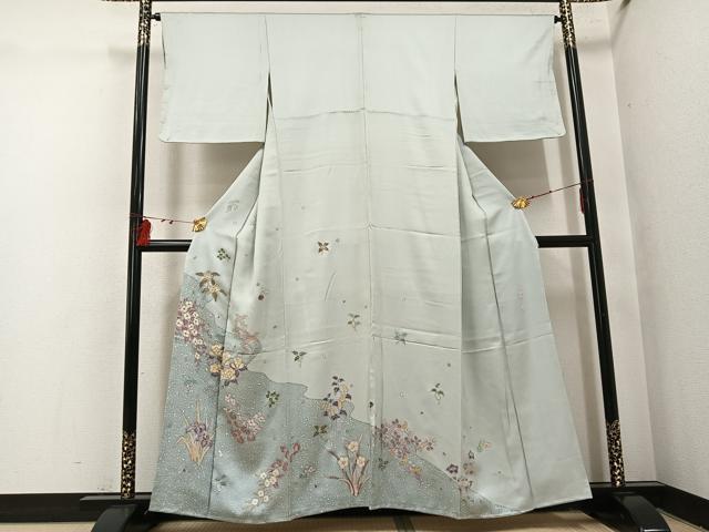 平和屋着物●訪問着 作家物 草花文 金彩 正絹 逸品 未使用 AABI0577ph