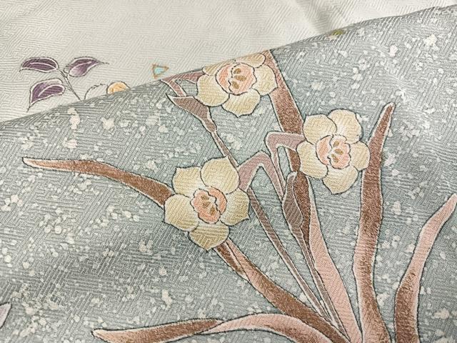 平和屋着物●訪問着 作家物 草花文 金彩 正絹 逸品 未使用 AABI0577ph