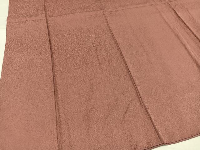 平和屋着物●上質な色無地 堅牢染 蘇芳香色 反端付き 正絹 逸品 AABI0580ph