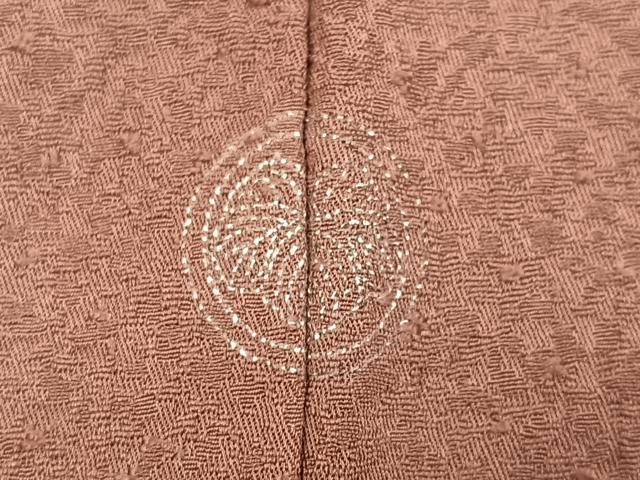 平和屋着物●上質な色無地 堅牢染 蘇芳香色 反端付き 正絹 逸品 AABI0580ph