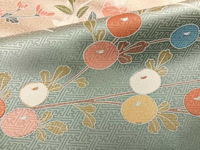 平和屋着物●訪問着 枝花文 暈し染め 三越扱い 丹後ちりめん 反端付き 正絹 逸品 AABI0582ph