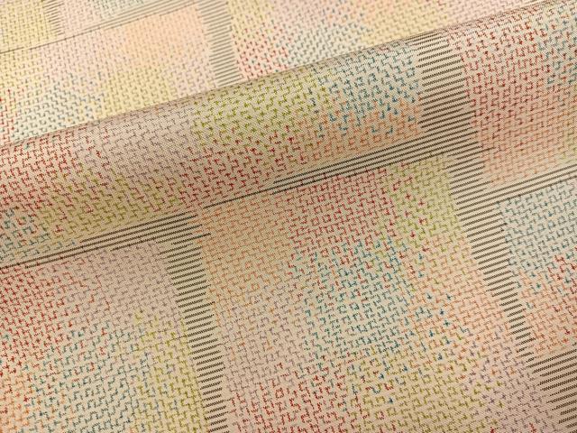 平和屋着物●本場大島紬 白大島 一元絣 色紙文 正絹 逸品 AABI0597ph