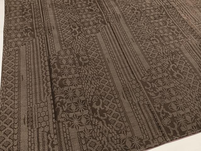 平和屋着物●結城紬 吉祥文 正絹 逸品 未使用 AABI0598ph