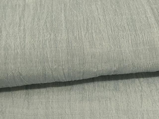 平和屋着物*夏物 本場小千谷ちぢみ 千草鼠色 証紙付き 麻 逸品 AABI0602jd