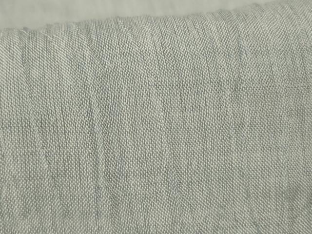 平和屋着物*夏物 本場小千谷ちぢみ 千草鼠色 証紙付き 麻 逸品 AABI0602jd
