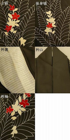 平和屋着物*夏物 訪問着 絽 草花文 銀彩 正絹 逸品 AABI0608jd