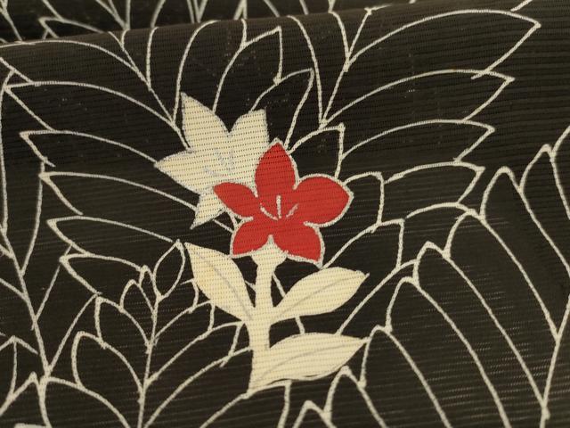 平和屋着物*夏物 訪問着 絽 草花文 銀彩 正絹 逸品 AABI0608jd