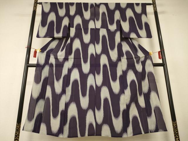 平和屋着物*夏物 小紋 絽 幾何学文様 正絹 逸品 AABI0613jd