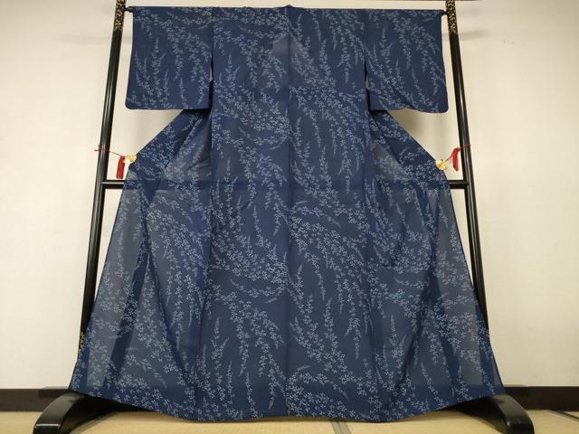 平和屋着物*夏物 小紋 絽 草花文 正絹 逸品 AABI0614jd