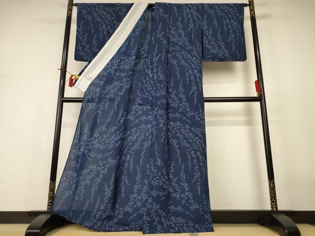 平和屋着物*夏物 小紋 絽 草花文 正絹 逸品 AABI0614jd