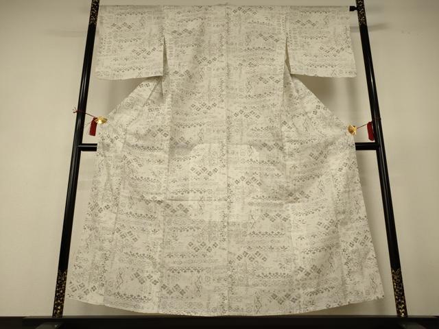 平和屋着物*夏物 小紋 花唐草文 洗える着物 AABI0616jd