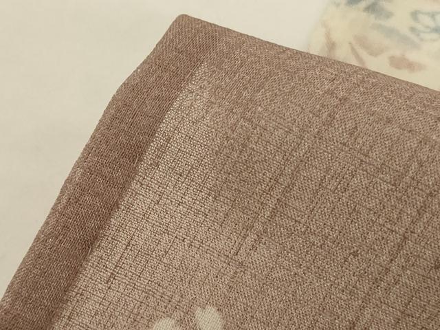 平和屋着物*夏物 小紋 紗 市松草花文 洗える着物 AABI0618jd