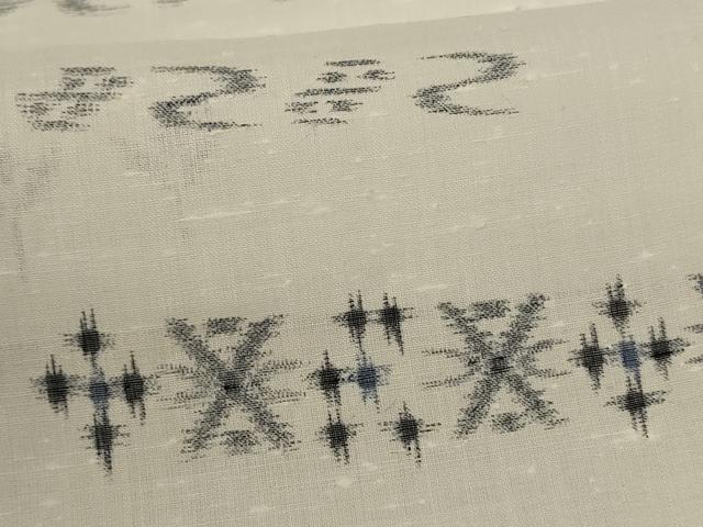 平和屋着物*夏物 小紋 紗 絣文 洗える着物 AABI0619jd