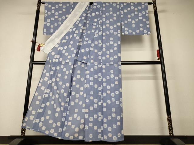 平和屋着物*夏物 小紋 紗 草花文 洗える着物 AABI0620jd