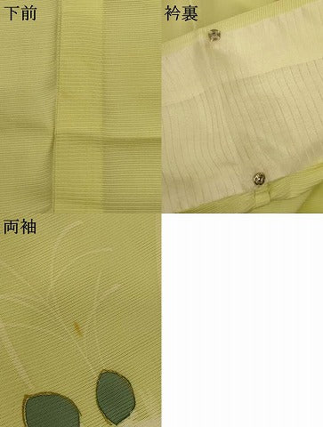 平和屋着物*夏物 訪問着 絽 駒刺繍 草花文 金彩 三越扱い 正絹 逸品 AABI0626jd