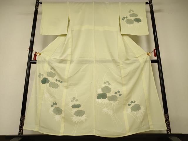 平和屋着物*夏物 訪問着 絽 駒刺繍 草花文 金彩 三越扱い 正絹 逸品 AABI0626jd
