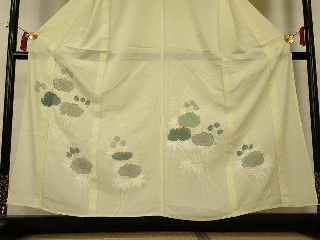 平和屋着物*夏物 訪問着 絽 駒刺繍 草花文 金彩 三越扱い 正絹 逸品 AABI0626jd