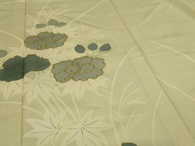 平和屋着物*夏物 訪問着 絽 駒刺繍 草花文 金彩 三越扱い 正絹 逸品 AABI0626jd