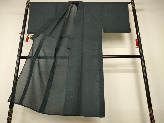 平和屋着物*夏物 男性 小紋 紗 霞文 AABI0628jd