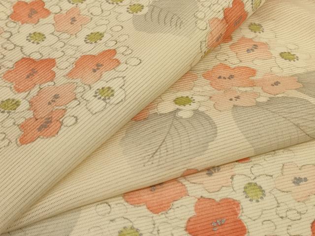 平和屋着物*夏物 小紋 絽 紫陽花 銀彩 正絹 逸品 AABI0633jd