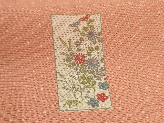 平和屋着物*夏物 小紋 絽 短冊草花文 正絹 逸品 未使用 AABI0635jd