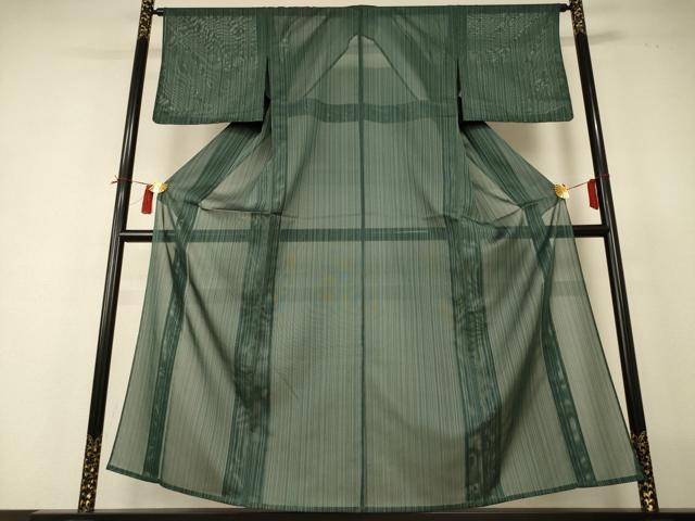 平和屋着物*夏物 小紋 紗 縞 正絹 逸品 未使用 AABI0658jd
