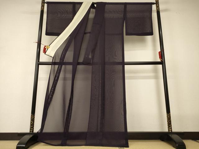 平和屋着物*夏物 色無地 紗 黒紅色 正絹 逸品 AABI0668jd