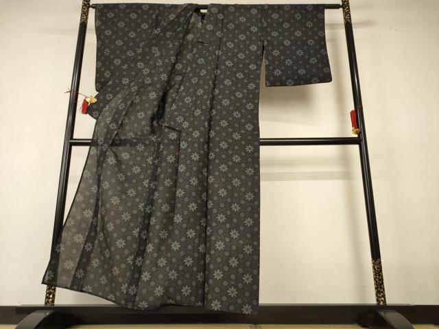 平和屋着物*夏物 本場大島紬 夏大島 花丸文 正絹 逸品 AABI0673jd