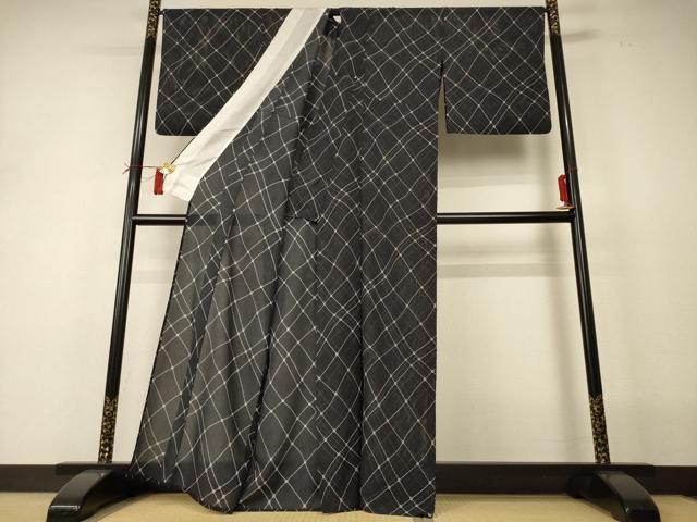 平和屋着物*夏物 小紋 絽 網目文 正絹 逸品 AABI0686jd