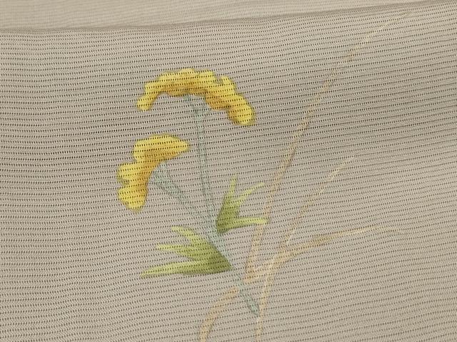 平和屋着物*夏物 小紋 絽 手描き 草花文 正絹 逸品 AABI0704jd