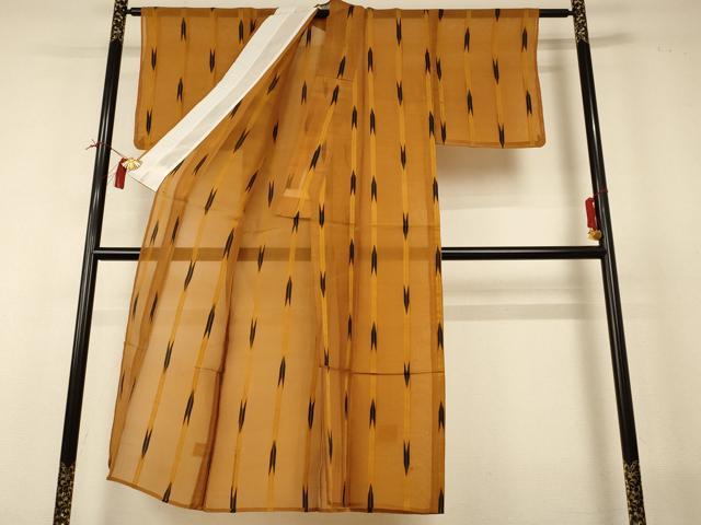 平和屋着物*夏物 小紋 紗 矢羽文 正絹 逸品 AABI0705jd