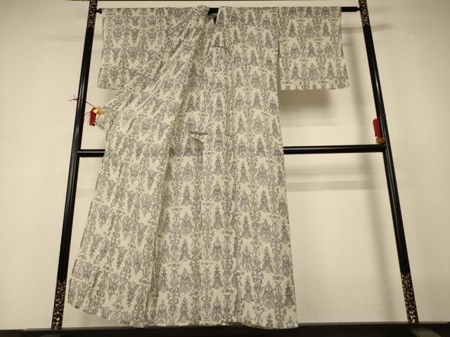 平和屋着物*夏物 小千谷ちぢみ 幾何学文様 麻 逸品 AABI0712jd