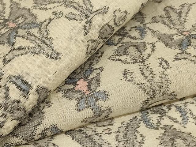 平和屋着物*夏物 小千谷ちぢみ 幾何学文様 麻 逸品 AABI0712jd