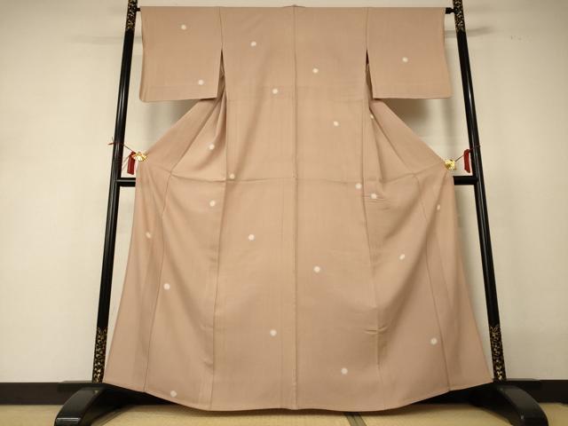 平和屋着物*夏物 小紋 縦絽 丸文 青山みとも 正絹 逸品 AABI0714jd