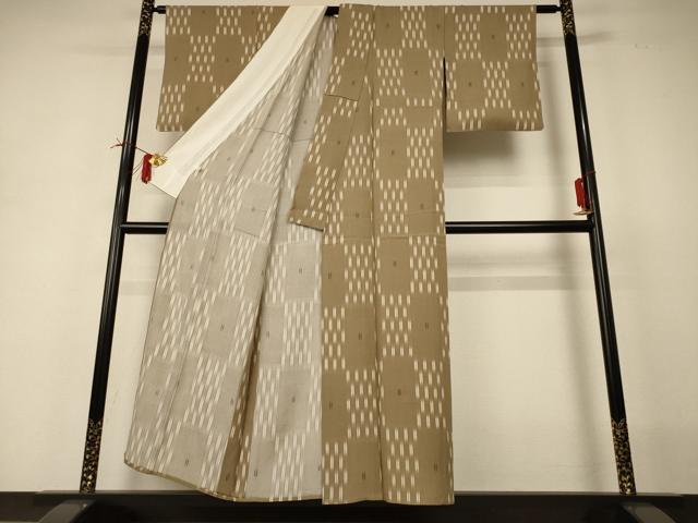 平和屋着物*夏物 小紋 変わり絽 幾何学文様 暈し染め 正絹 逸品 AABI0727jd