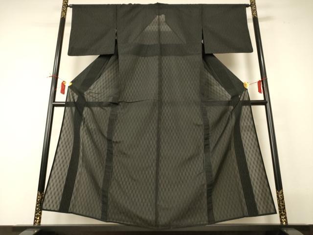 平和屋着物*夏物 小紋 紗 よろけ縞 正絹 逸品 AABI0730jd