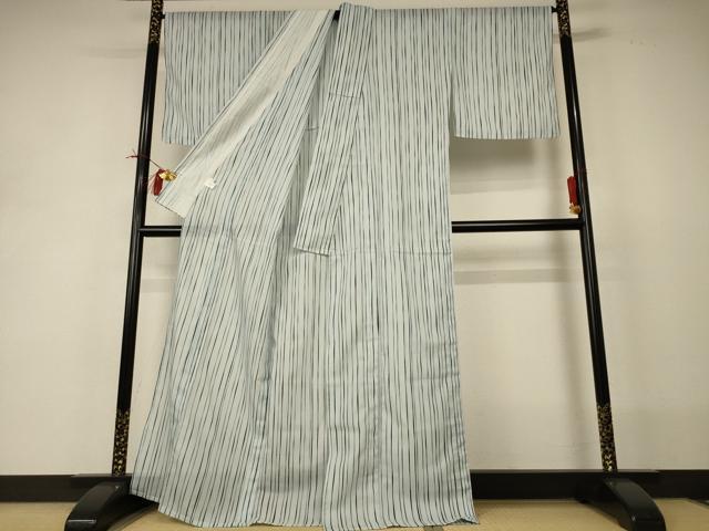 平和屋着物*夏物 小紋 絽 縞 洗える着物 AABI0740jd