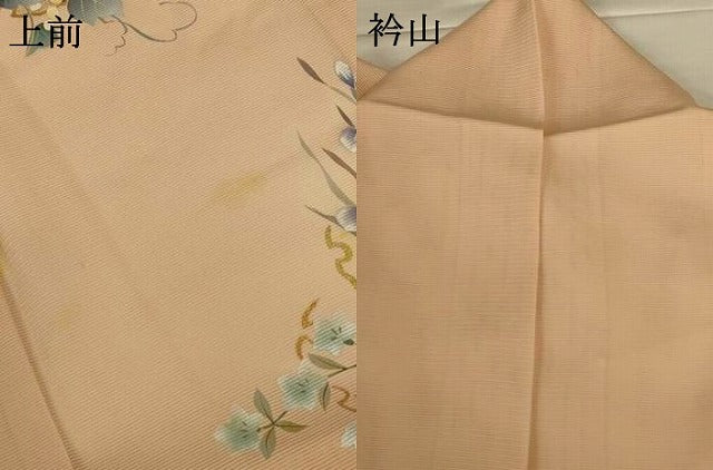 平和屋着物*夏物 訪問着 絽 手描き 雪輪草花文 金銀彩 正絹 逸品 AABI0760jd