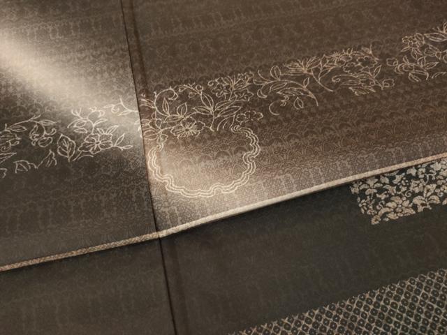 平和屋着物●本場大島紬 染大島 訪問着 段違い更紗花文 暈し染め 正絹 逸品 AABI0762ck