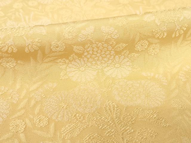 平和屋着物●お召 飾花文 飴色 正絹 逸品 AABI0775ck