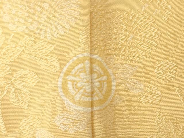 平和屋着物●お召 飾花文 飴色 正絹 逸品 AABI0775ck