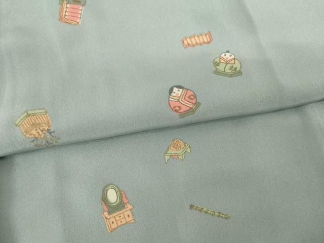 平和屋着物●長襦袢 無双仕立て ひな祭り 正絹 逸品 AABI0779ck