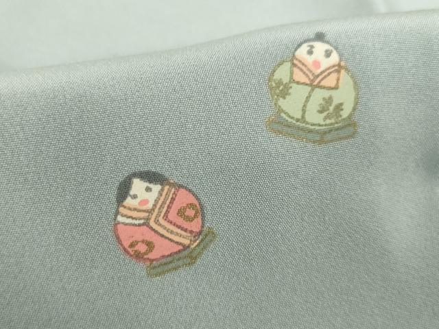 平和屋着物●長襦袢 無双仕立て ひな祭り 正絹 逸品 AABI0779ck